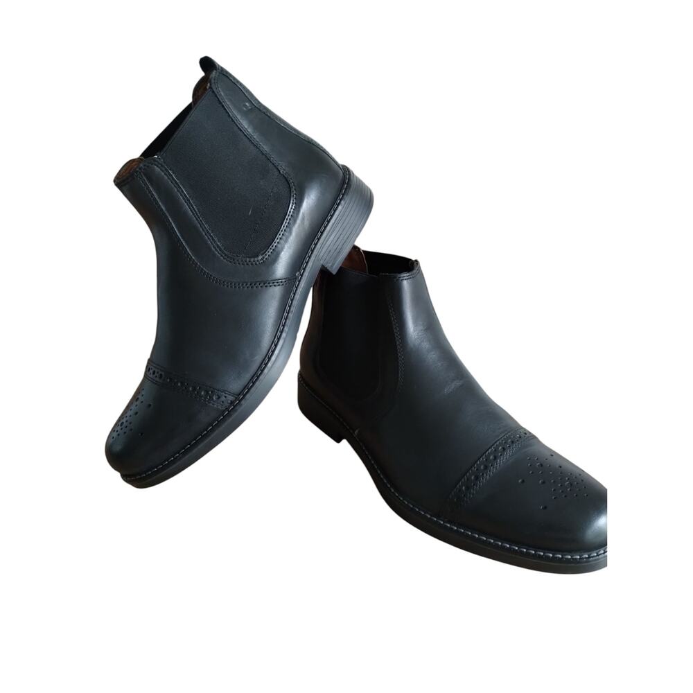 NWO Quirelli Mens Black Borrego Leather Casual Office‎ Wear Booties size 8